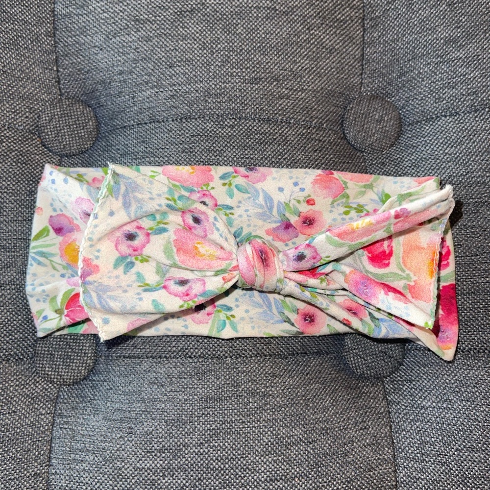 Baby Bling vintage floral headband bow